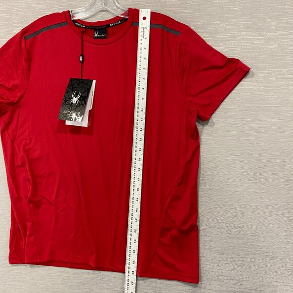 SPYDER Red T Shirt Mens Medium Quick Dry Perforated Lightweight Short Sleeve Tee - Picture 12 of 12
